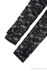 Dolce & Gabbana Black Long Lace Fingerless Gloves