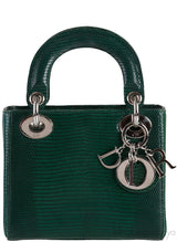 Lady Dior Emerald Green Mini Lizard