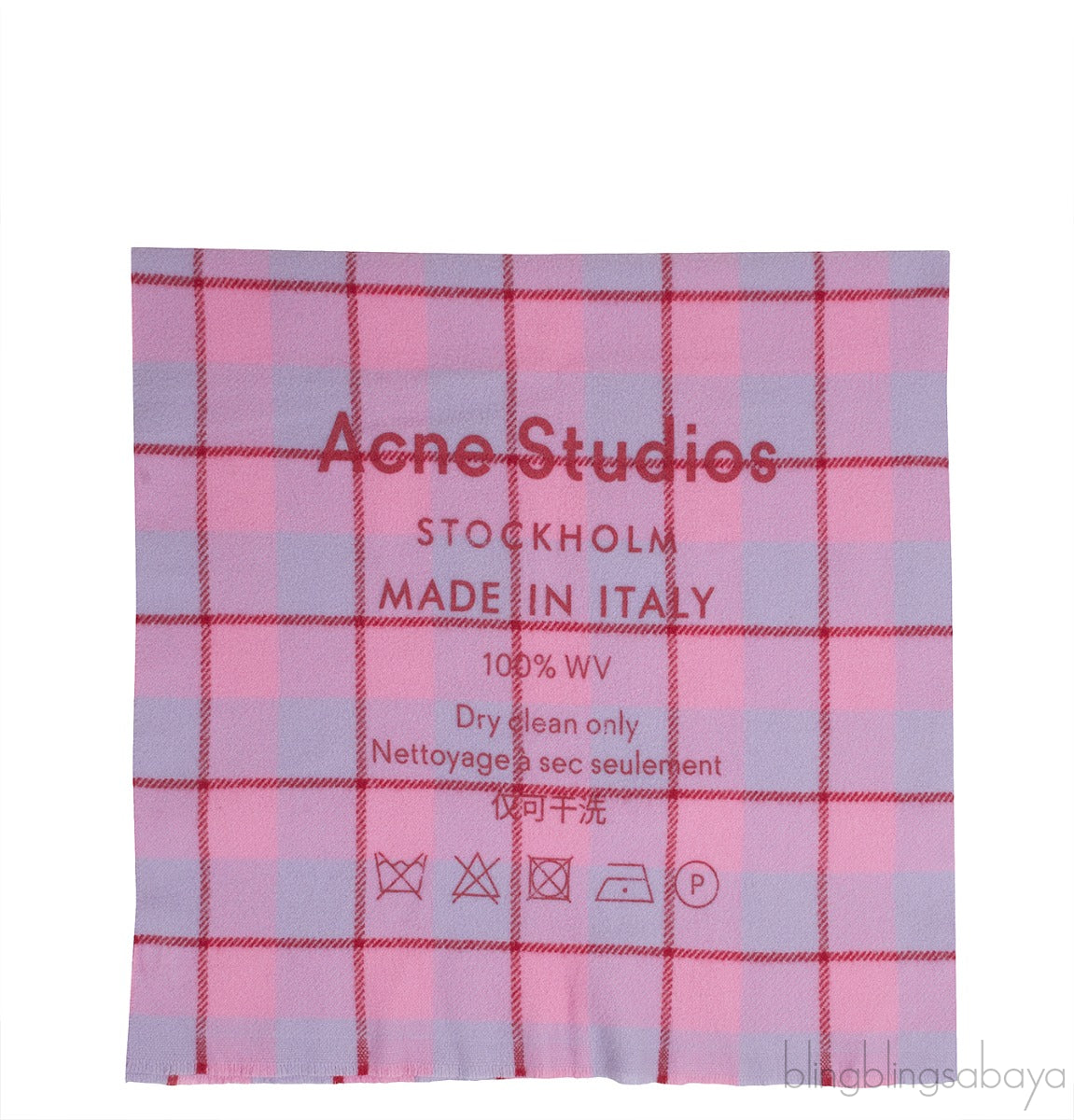 Pink Checkered Wool Scarf