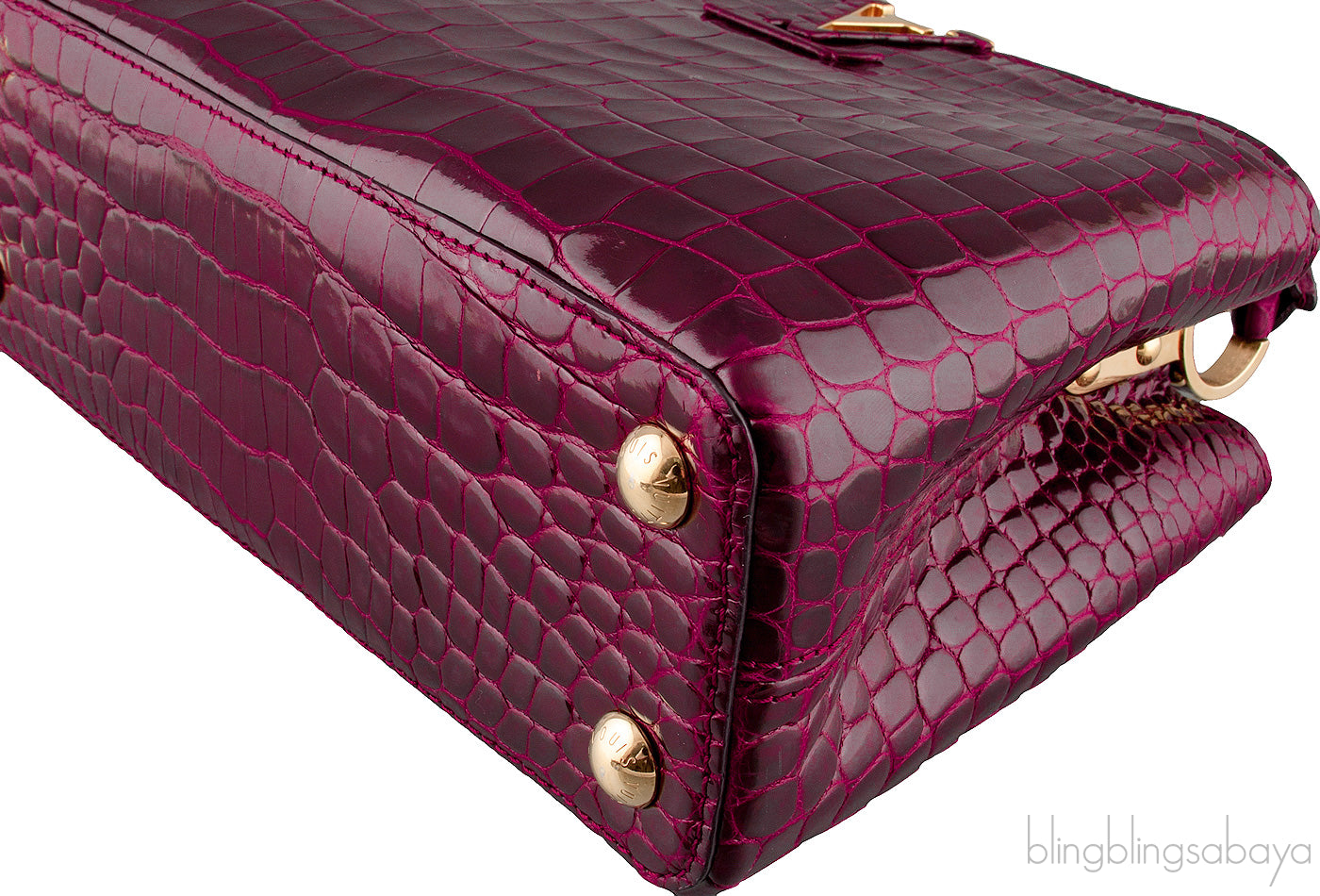 Capucines Crocodile Burgundy BB