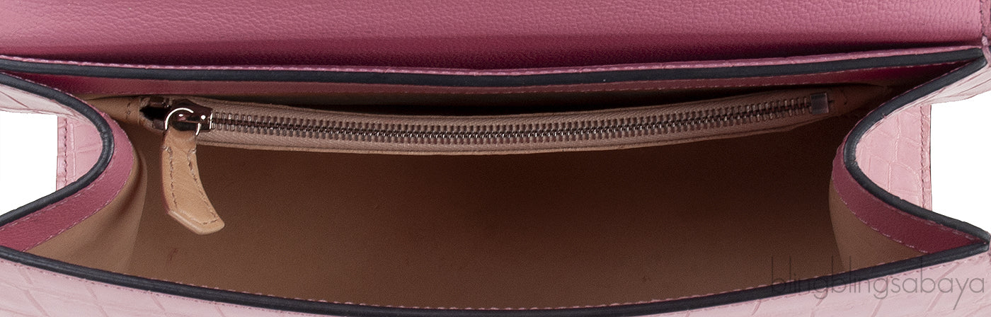 Moynat Rejane PM Pink Nilo Crocodile