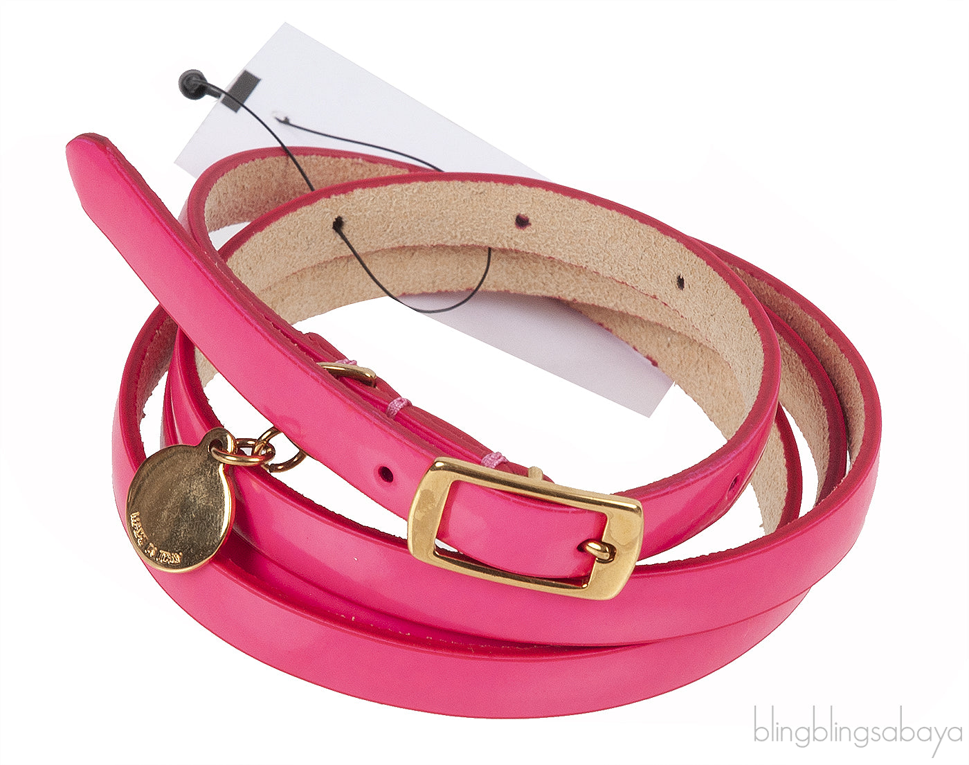 Stella McCartney Fuchsia Patent Faux Leather Belt