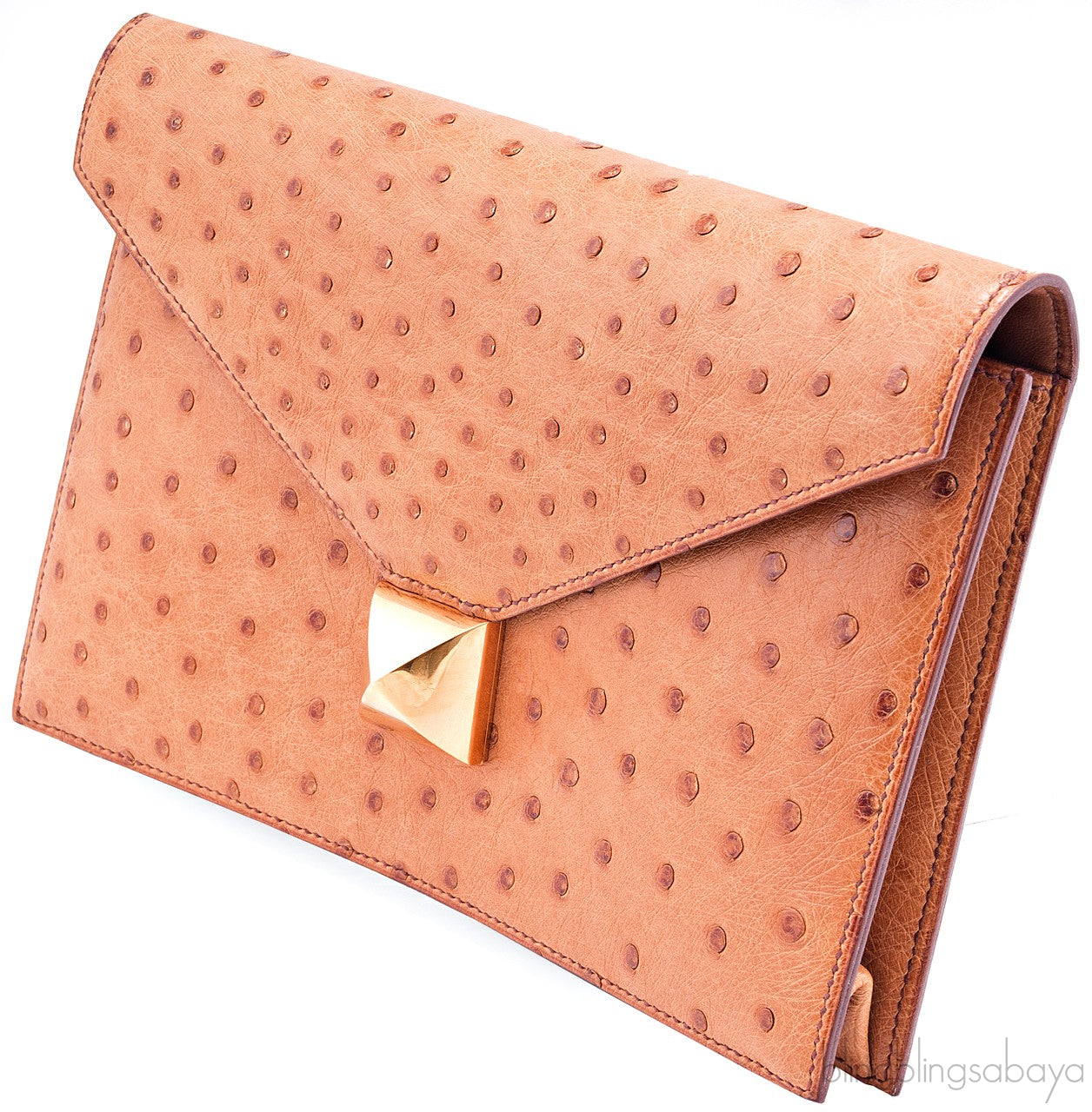 Vintage Medor Gold Ostrich Clutch