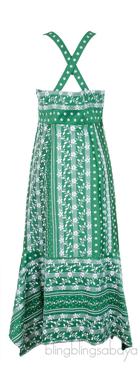 Oleanna Asymmetric Emb. Cotton Silk Midi Dress
