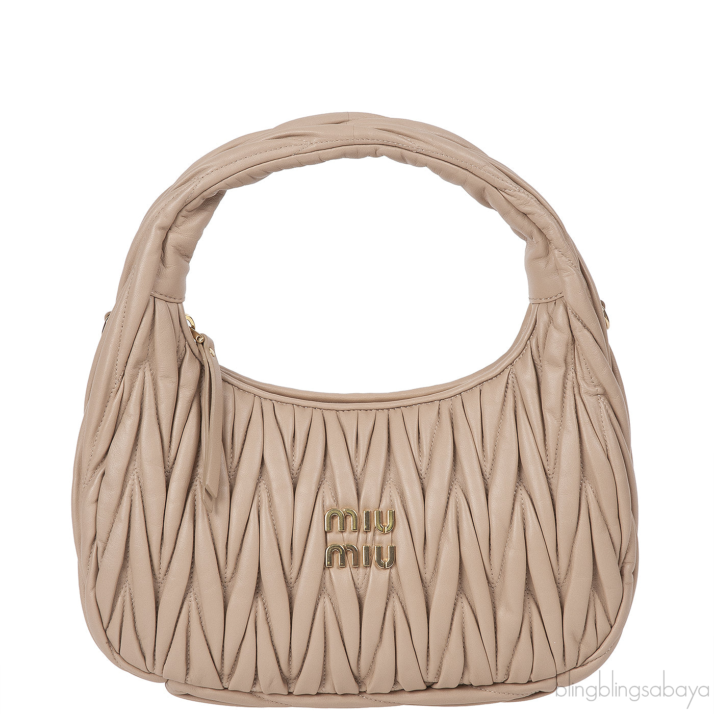 Miu Miu Beige Wander Matellase Nappa Handbag