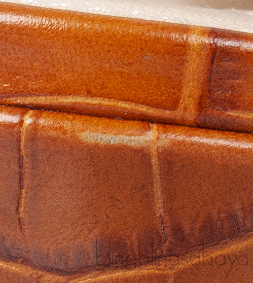 Brown Croc Embossed Chloe Mules