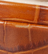 Brown Croc Embossed Chloe Mules