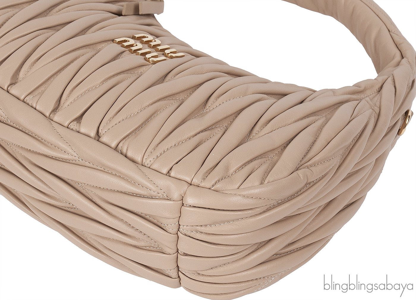 Miu Miu Beige Wander Matellase Nappa Handbag
