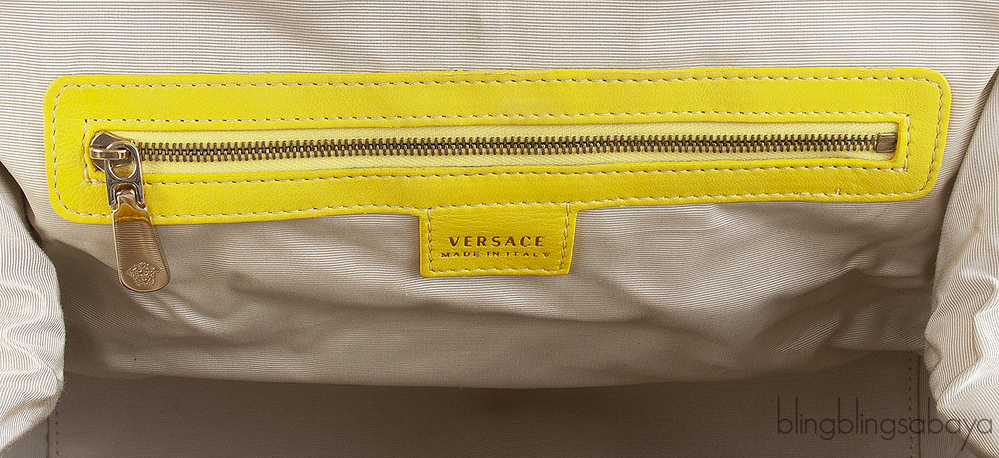 Versace Yellow Python Frame Shoulder Bag
