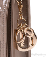 Lady Dior Pouch Warm Taupe Patent Cannage