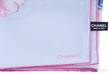Blue Floral Square Silk Scarf