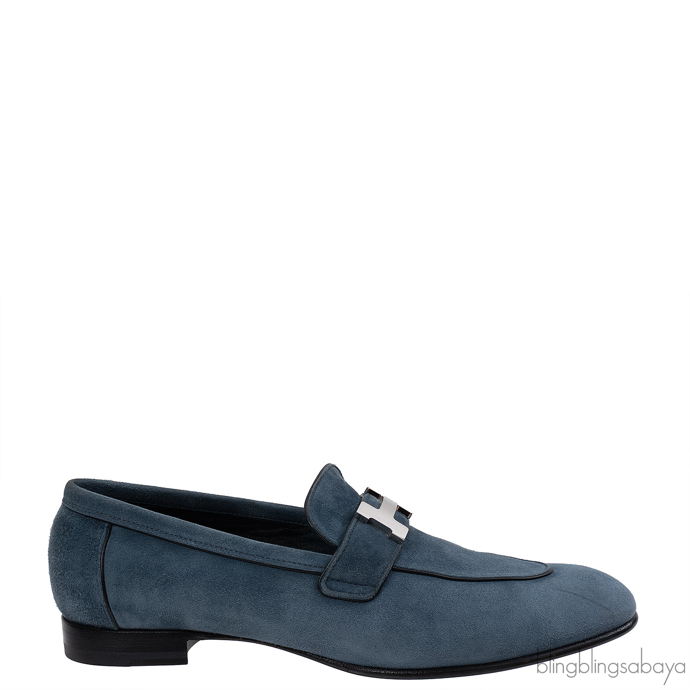 Hermes Paris Blue Suede Loafer