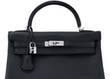 Kelly 32 Black Togo Retourne