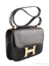 Vintage Constance Black Crocodile