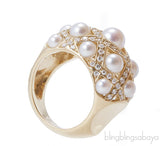 Pearl Diamond Matelasse Ring