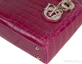 Lady Dior Mini Cherry Sorbet Crocodile GHW