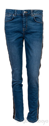 Blue Side Stripe Skinny Jeans