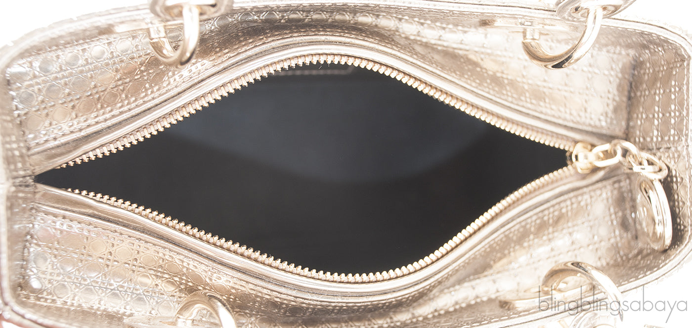 Lady Dior Gold Ebony Graded Metallic Bag