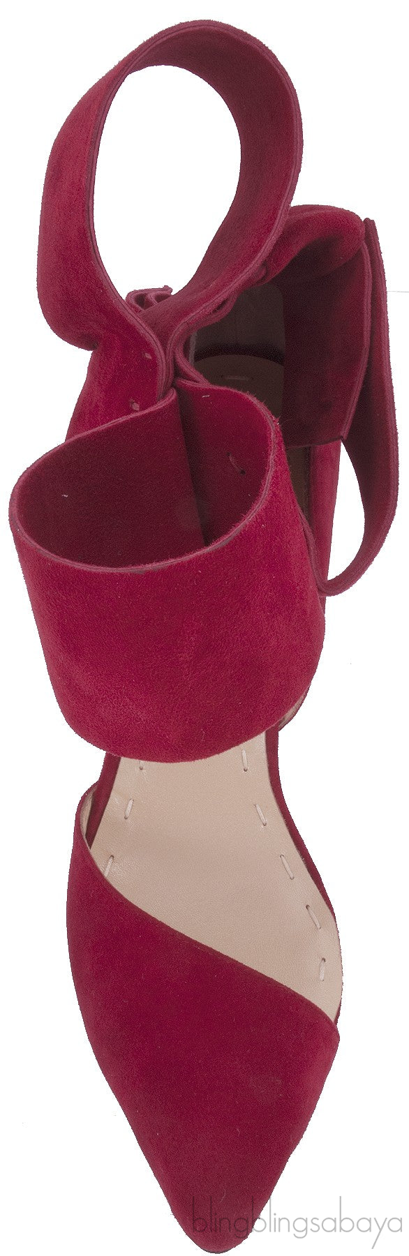 Red Bow Suede Pump