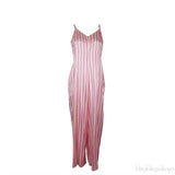 Pink & White Stripe Jumpsuit