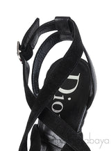 Christian Dior Black Wedge Strappy Heels