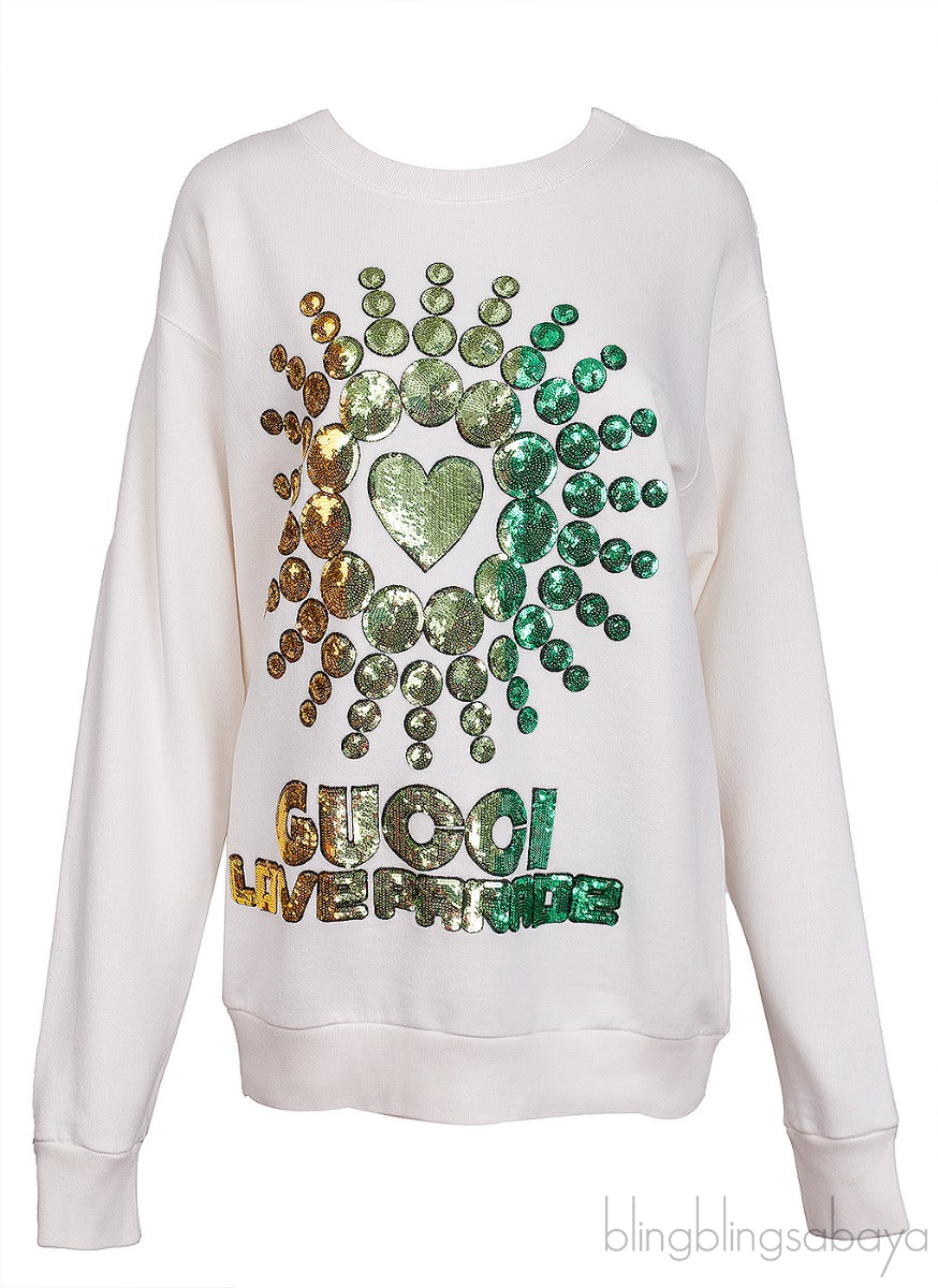 Love Parade Sequin Embroidered Sweatshirt