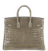 Hermes Birkin 25 Gris Tourterelle Crocodile GHW