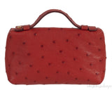 Mini L14 Rust Ostrich Pouch