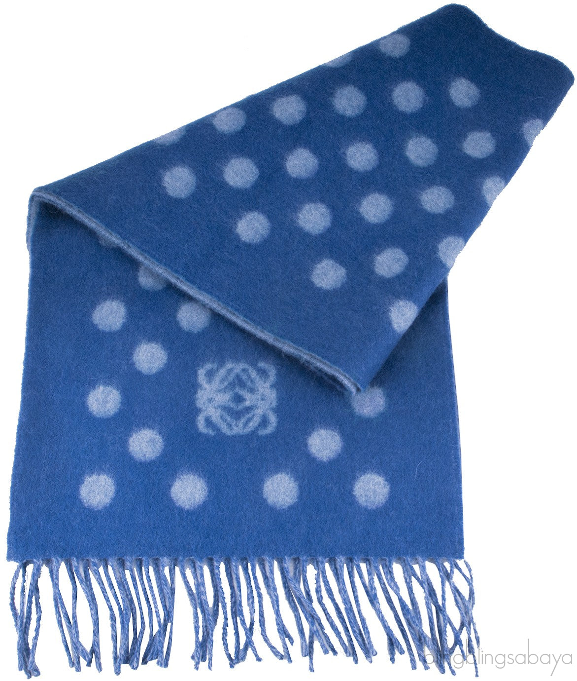 Polka Dot Anagram Blue Scarf