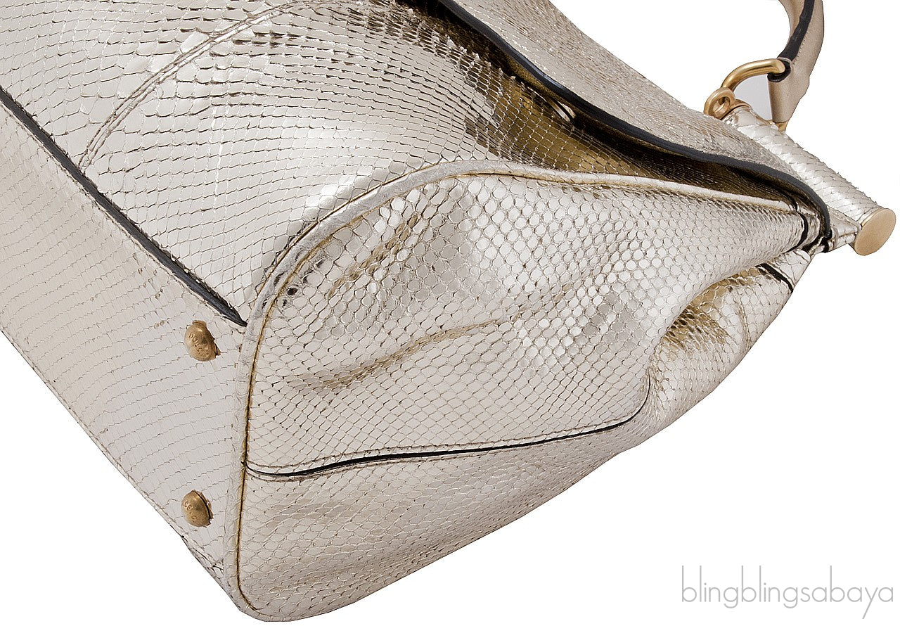 Snakeskin Miss Sicily Metallic Gold