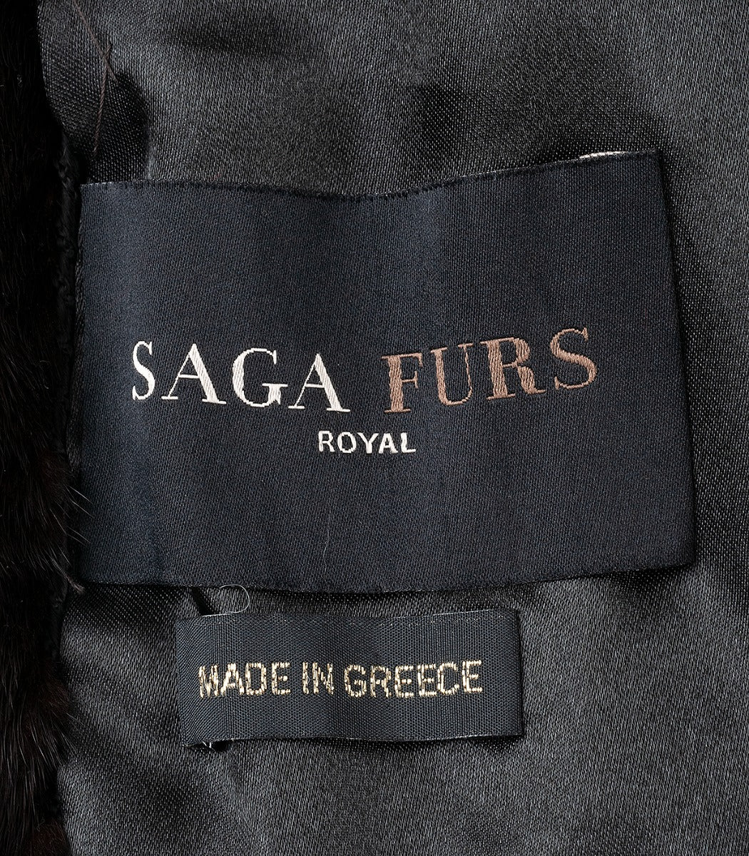 Bi-color Fur Belted Coat