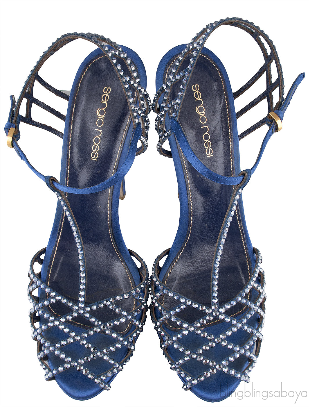 Blue Crystal Slingback Pump