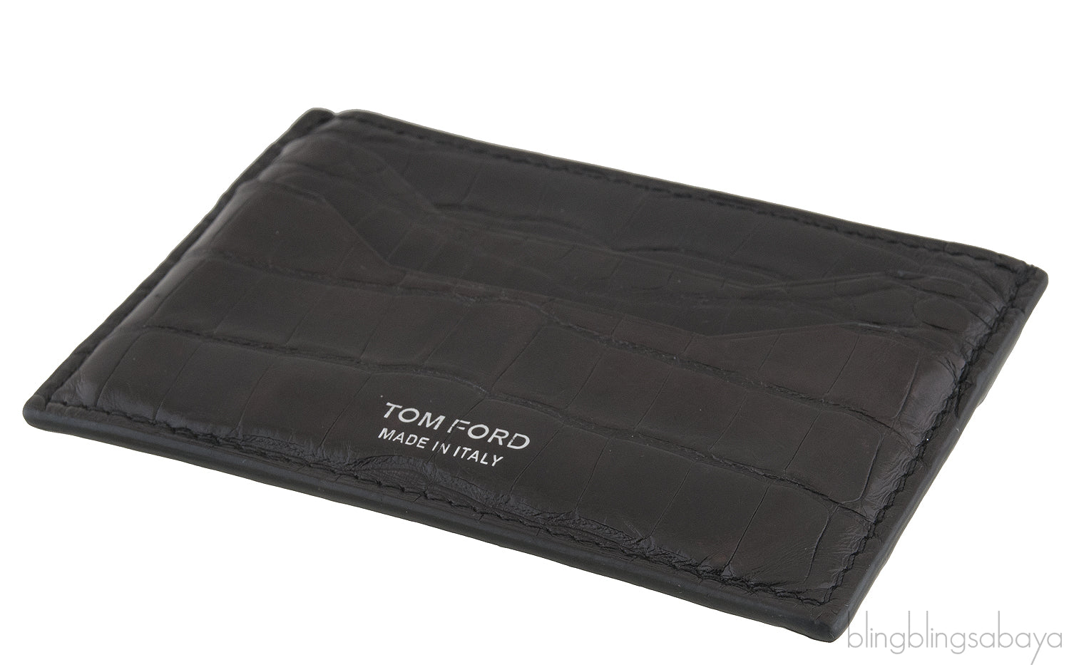 Black Crocodile Print Card Holder
