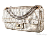 Gold Perforated Drill Flap Bag