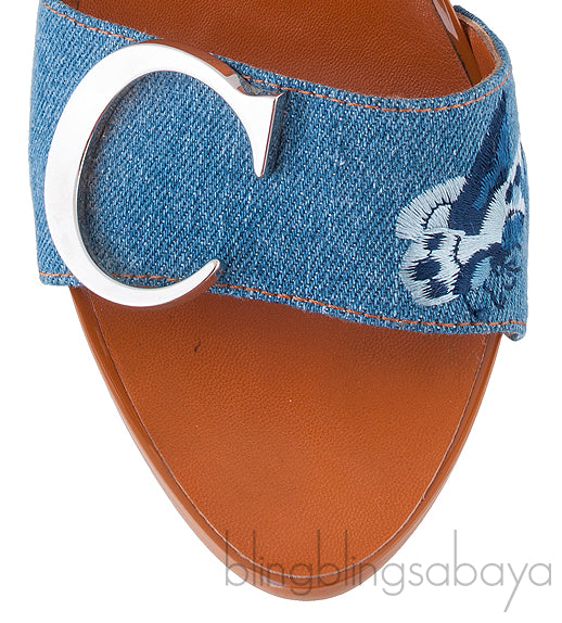 Logo Denim Mule