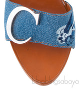 Logo Denim Mule