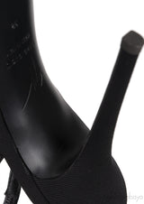 Black Crystal Embellished Vamp Slingback