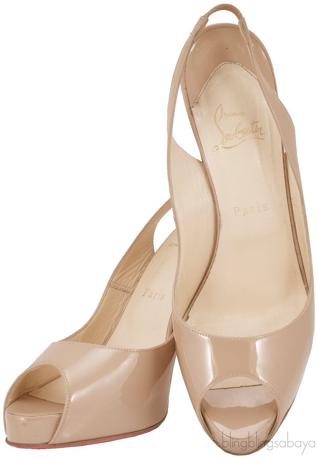 Nude Slingback Peep Toe Pump