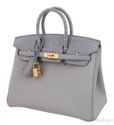 Birkin 25 Touch Grey Perle Crocodile Matte Togo GHW