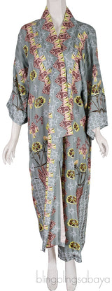 Flux Printed Light Green Kimono