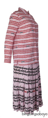 Gucci Pink Printed Longsleeves Top and Skirt