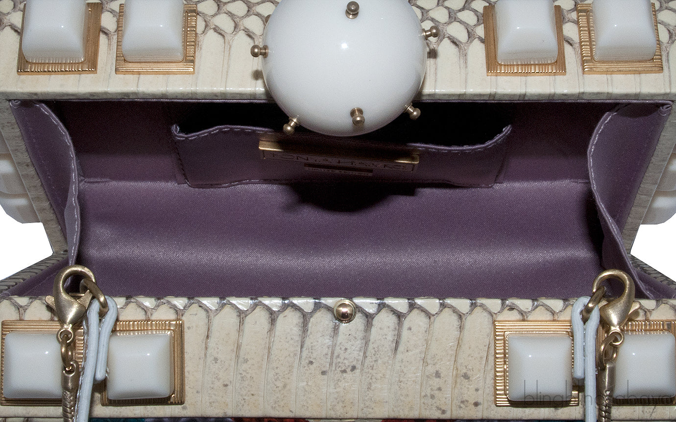Viper Skin Lucite Studs Clutch*