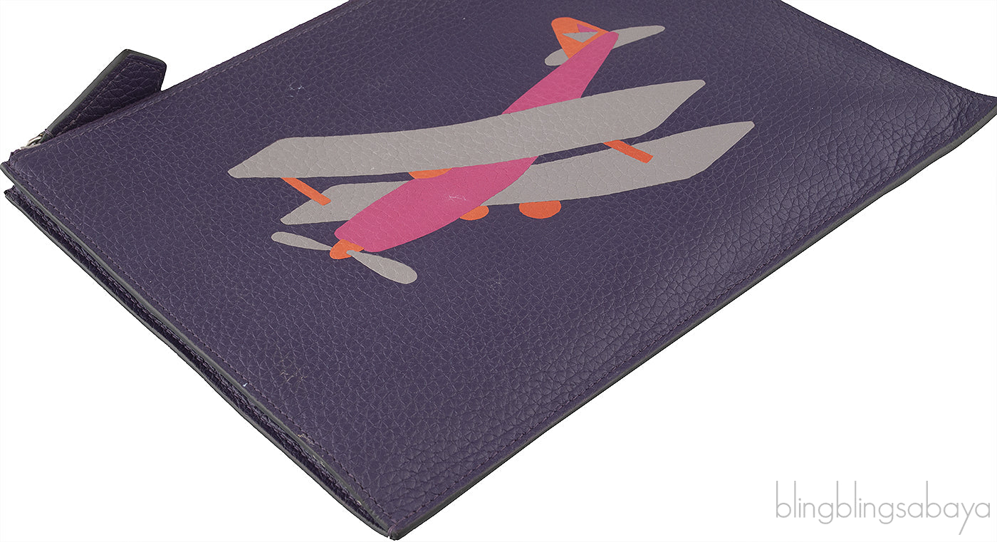 Moynat Leather Zip Pouch