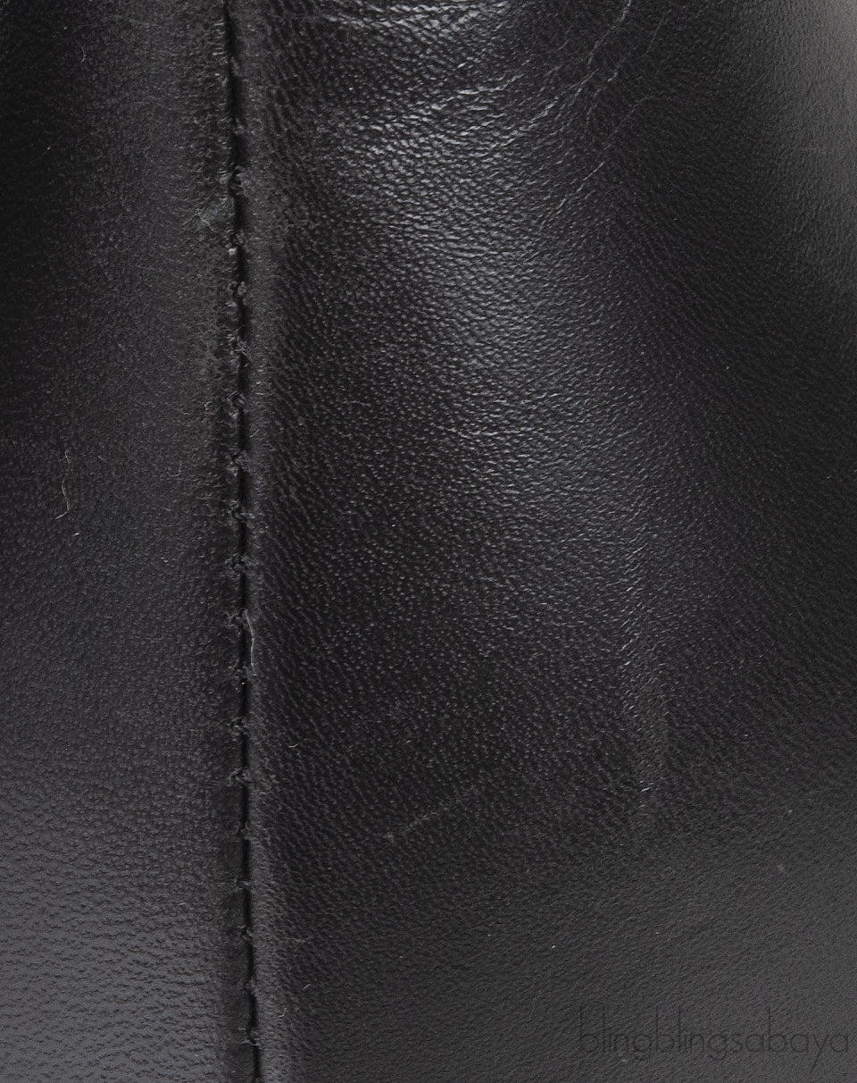 Hermes Black Leather and Fur Ankle Boots