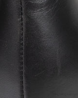 Hermes Black Leather and Fur Ankle Boots