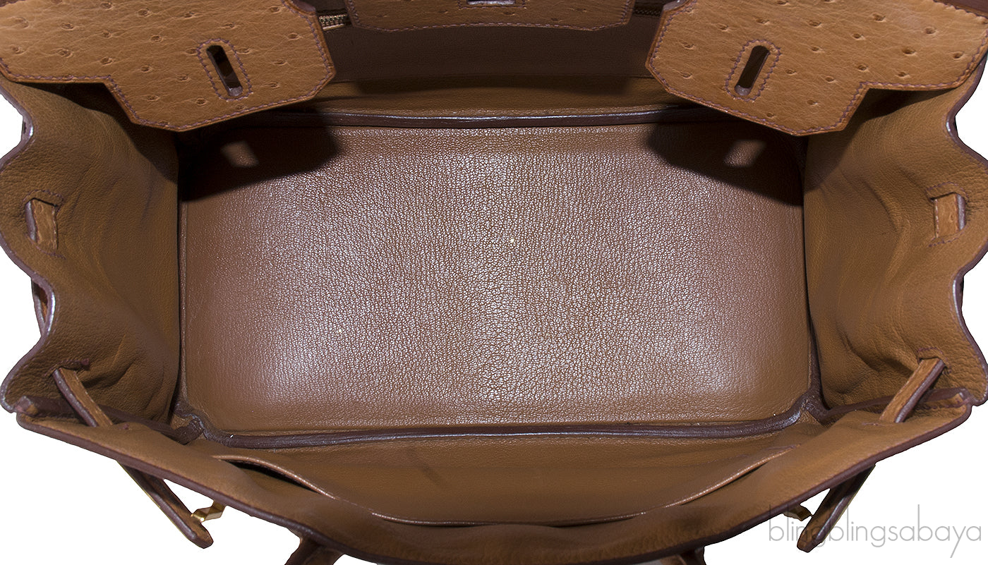 Birkin 30 Ostrich Cognac GHW