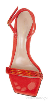 Orange Crystal Slingback Sandals