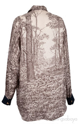 Wood & Animal Printed Long Sleeve Shirt