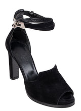 Hermes Nina D'orsay Black Suede Pumps 37
