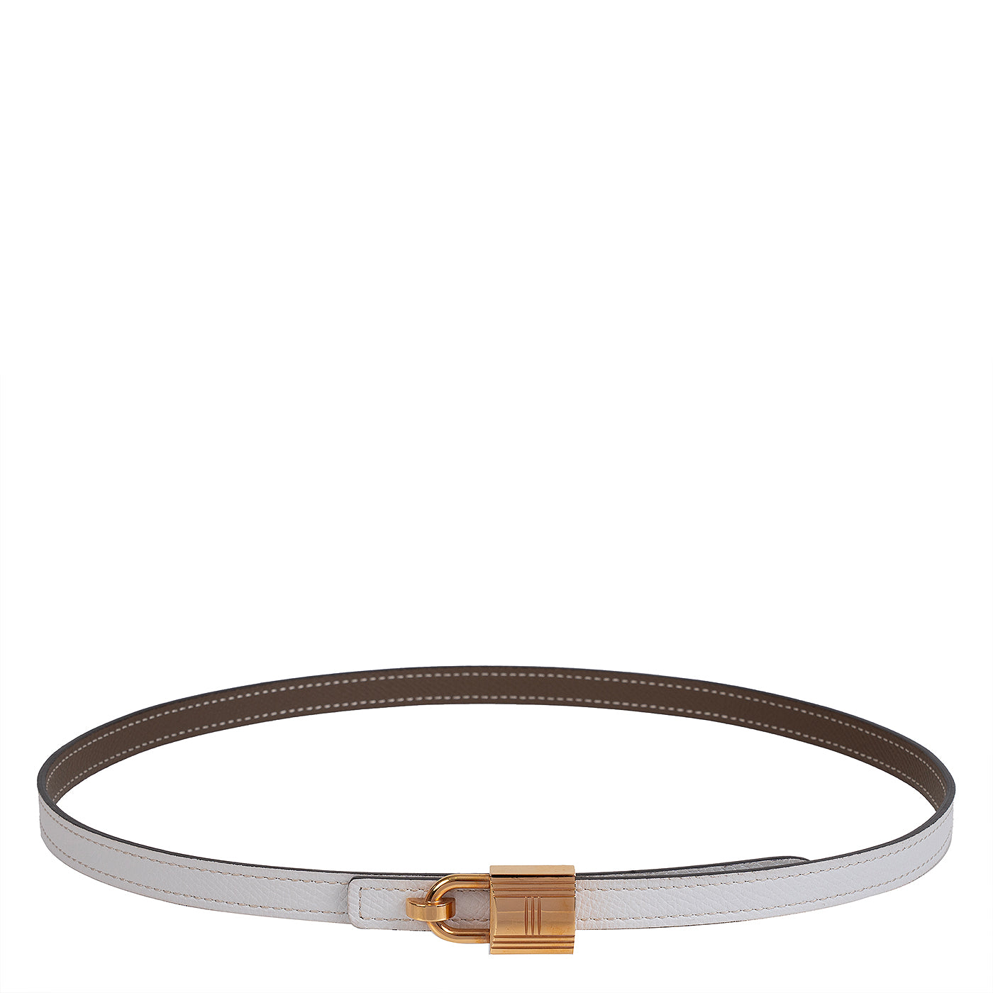 Hermes Etoupe White Epsom Reversible Gold Cadena 13 mm Belt